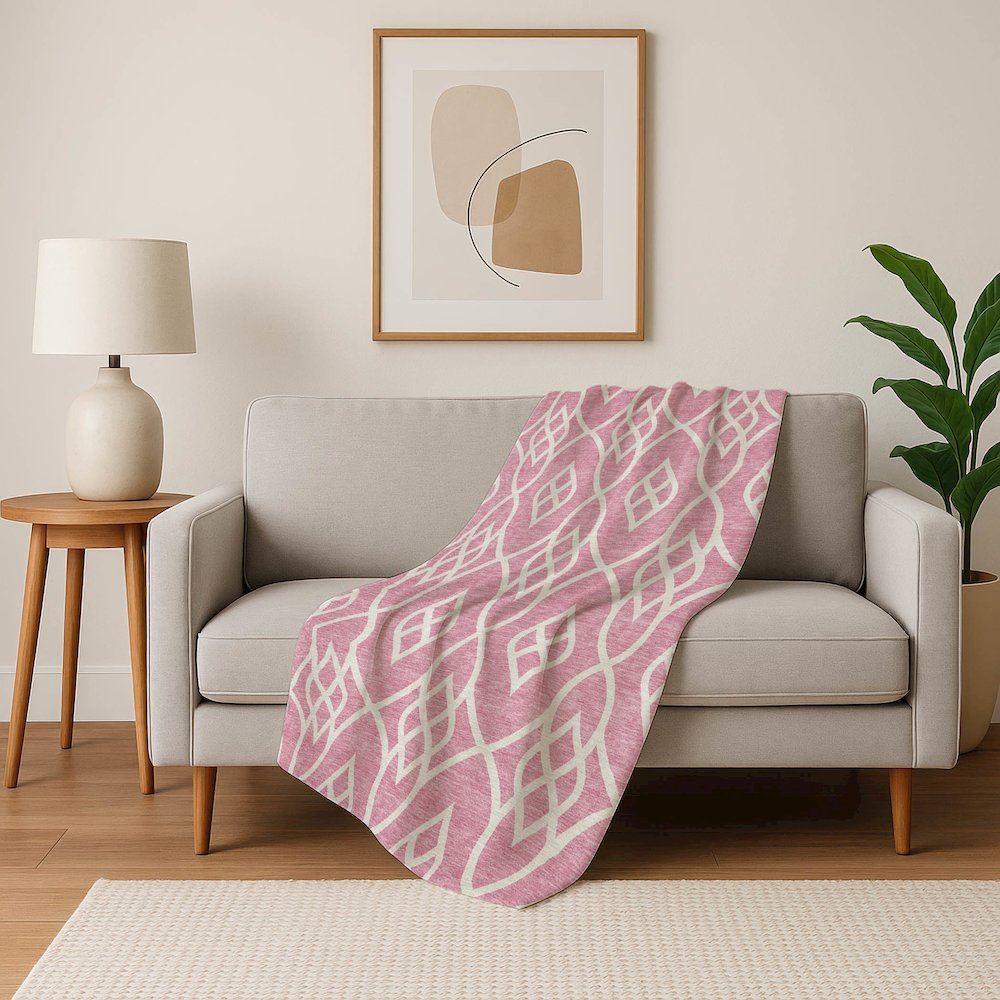 Premium Machine Washable ASB884 Pink 50" x 70" Sherpa Throw Blanket. Picture 5