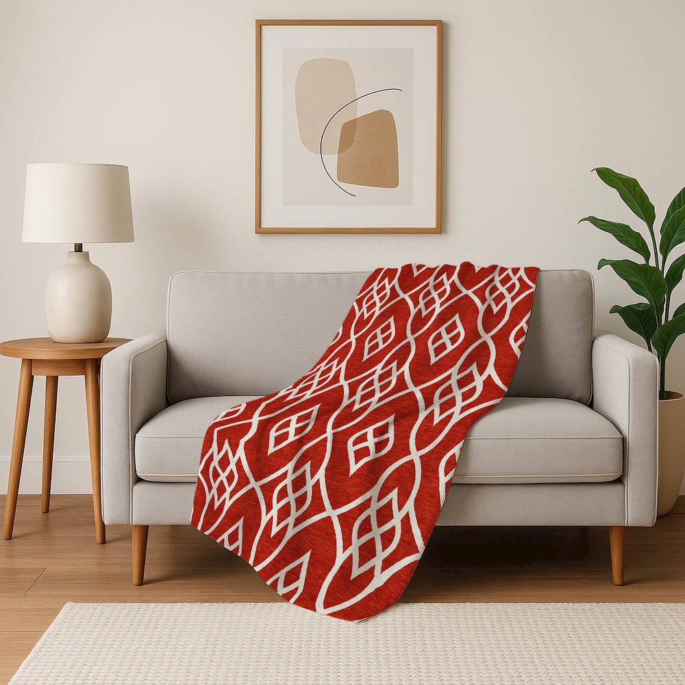 Premium Machine Washable ASB884 Red 50" x 70" Sherpa Throw Blanket. Picture 5