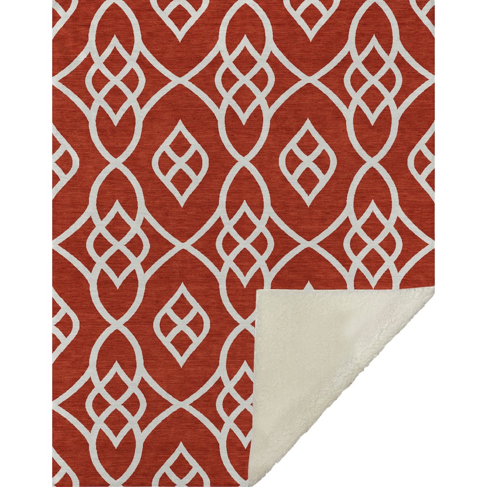 Premium Machine Washable ASB884 Red 50" x 70" Sherpa Throw Blanket. Picture 1