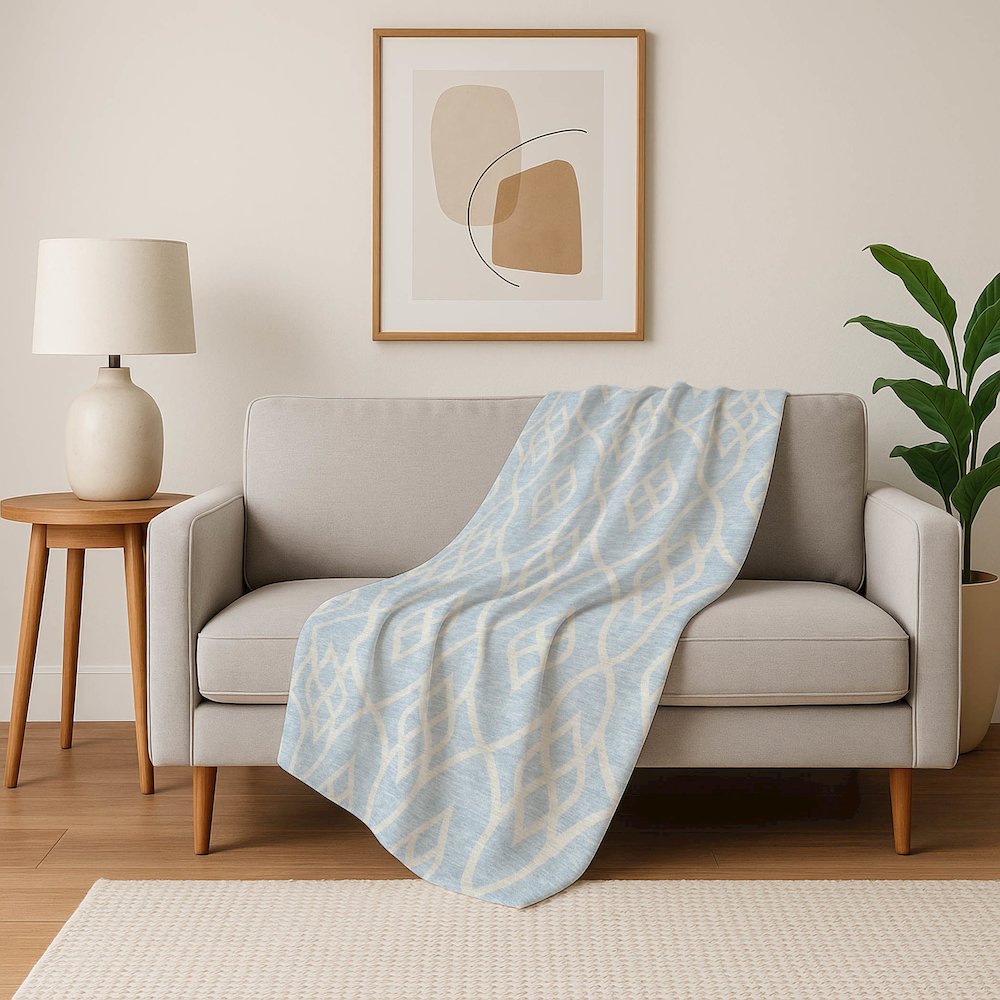 Premium Machine Washable ASB884 Sky 50" x 70" Sherpa Throw Blanket. Picture 5
