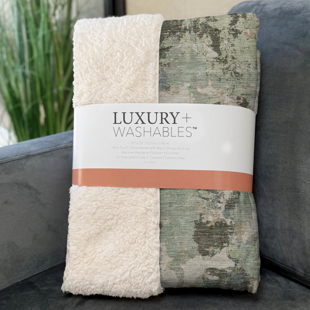 Premium Machine Washable ASB885 Beige 50" x 70" Sherpa Throw Blanket. Picture 3