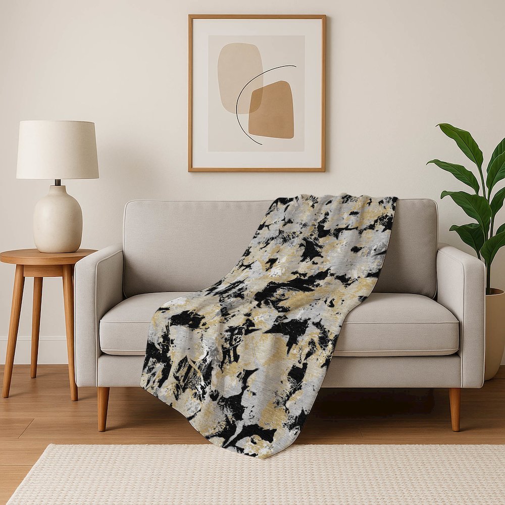 Premium Machine Washable ASB885 Black 50" x 70" Sherpa Throw Blanket. Picture 5