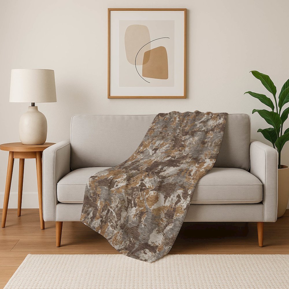 Premium Machine Washable ASB885 Brown 50" x 70" Sherpa Throw Blanket. Picture 5