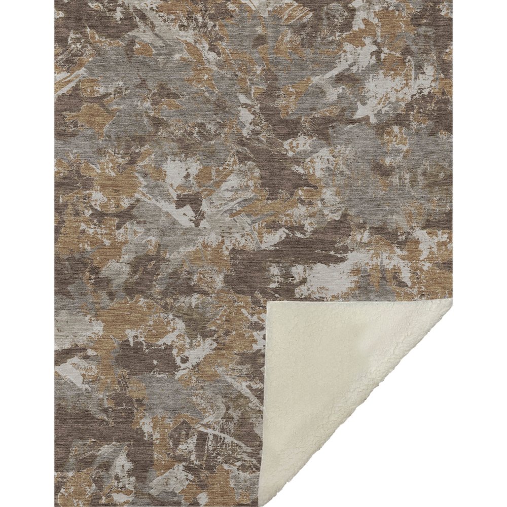 Premium Machine Washable ASB885 Brown 50" x 70" Sherpa Throw Blanket. Picture 1