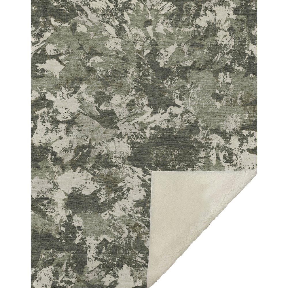 Premium Machine Washable ASB885 Olive 50" x 70" Sherpa Throw Blanket. Picture 1