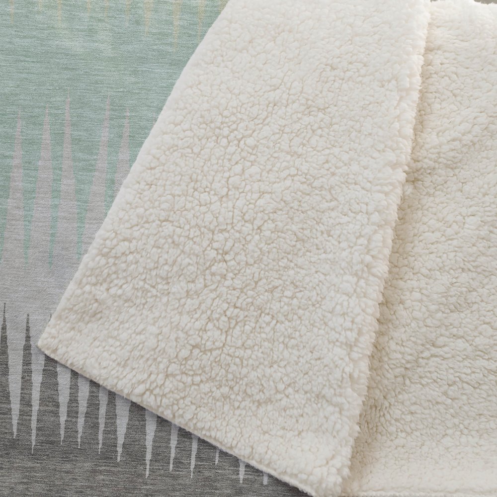 Premium Machine Washable ASB886 Aloe 50" x 70" Sherpa Throw Blanket. Picture 2