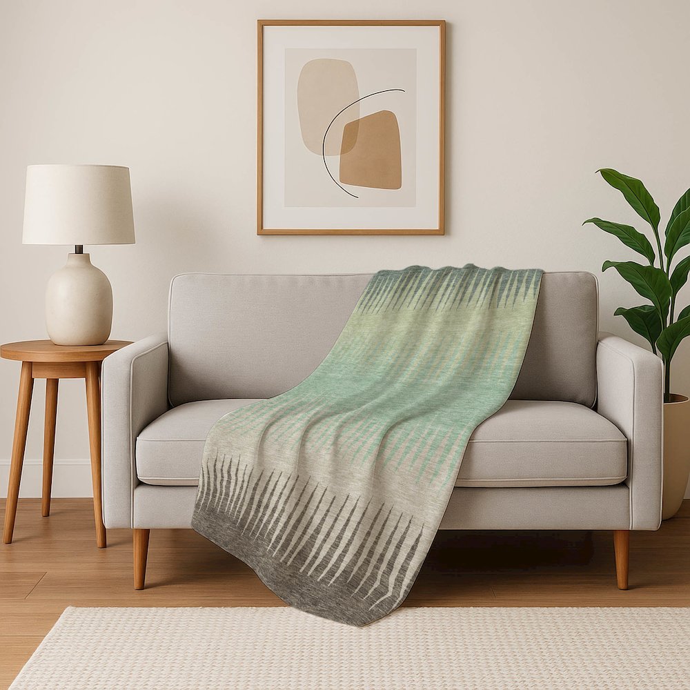 Premium Machine Washable ASB886 Aloe 50" x 70" Sherpa Throw Blanket. Picture 5