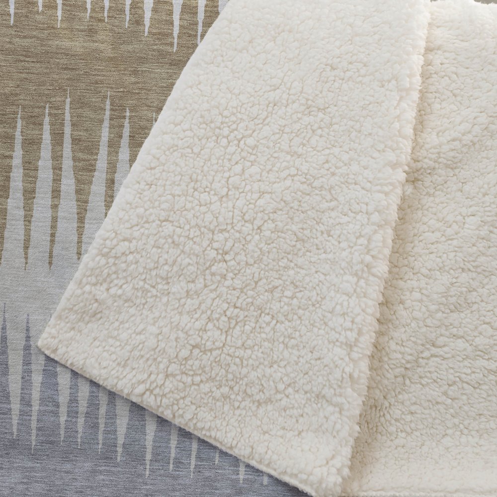 Premium Machine Washable ASB886 Charcoal 50" x 70" Sherpa Throw Blanket. Picture 2