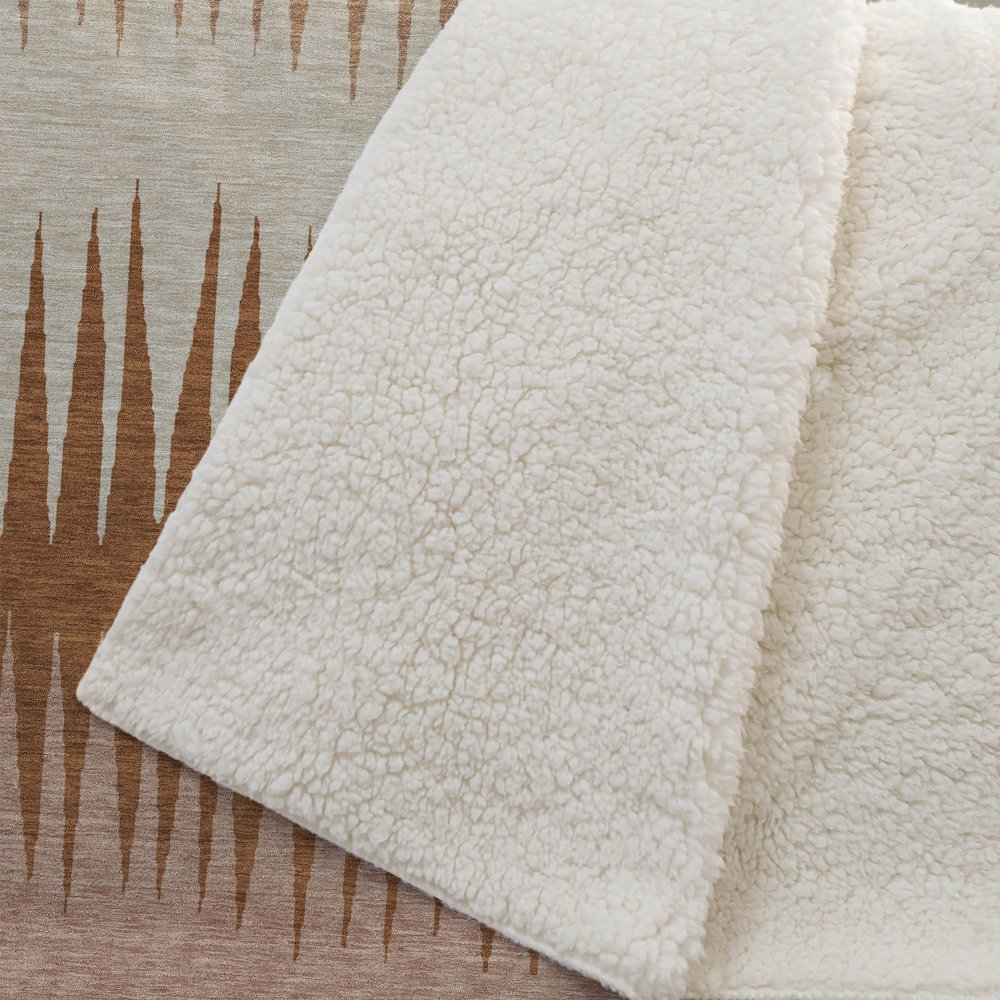 Premium Machine Washable ASB886 Copper 50" x 70" Sherpa Throw Blanket. Picture 2