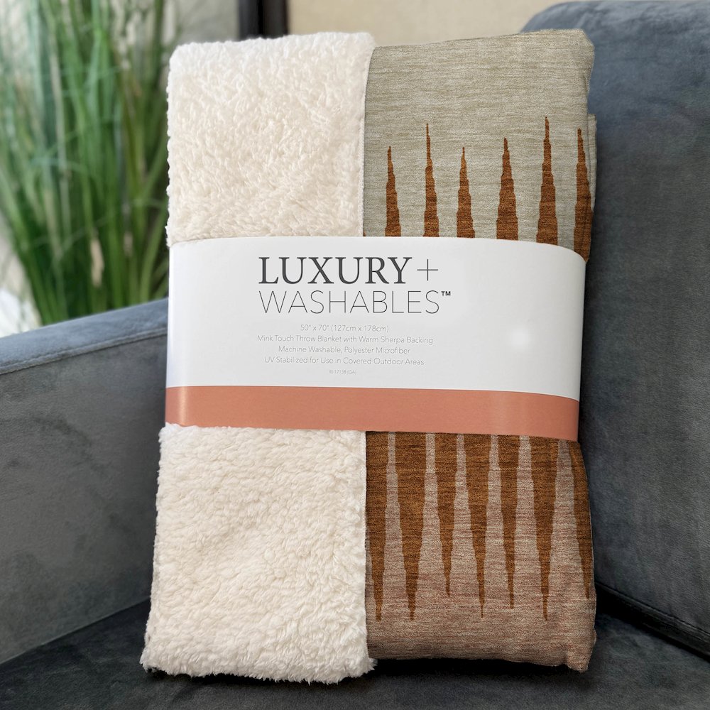 Premium Machine Washable ASB886 Copper 50" x 70" Sherpa Throw Blanket. Picture 3