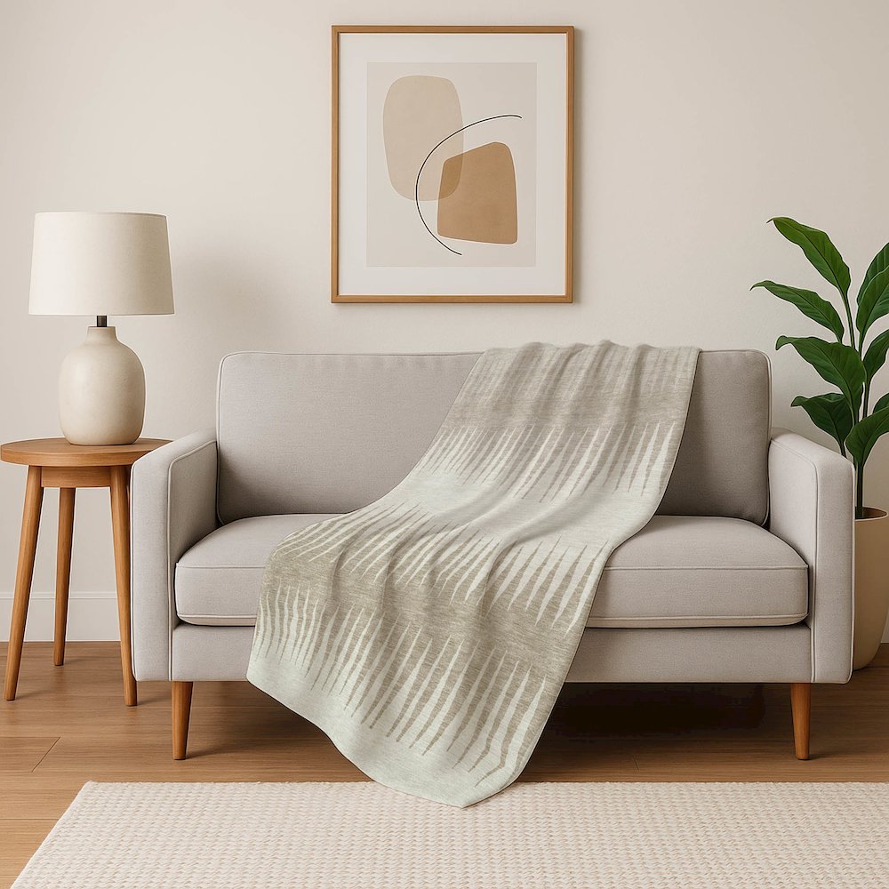 Premium Machine Washable ASB886 Ivory 50" x 70" Sherpa Throw Blanket. Picture 5