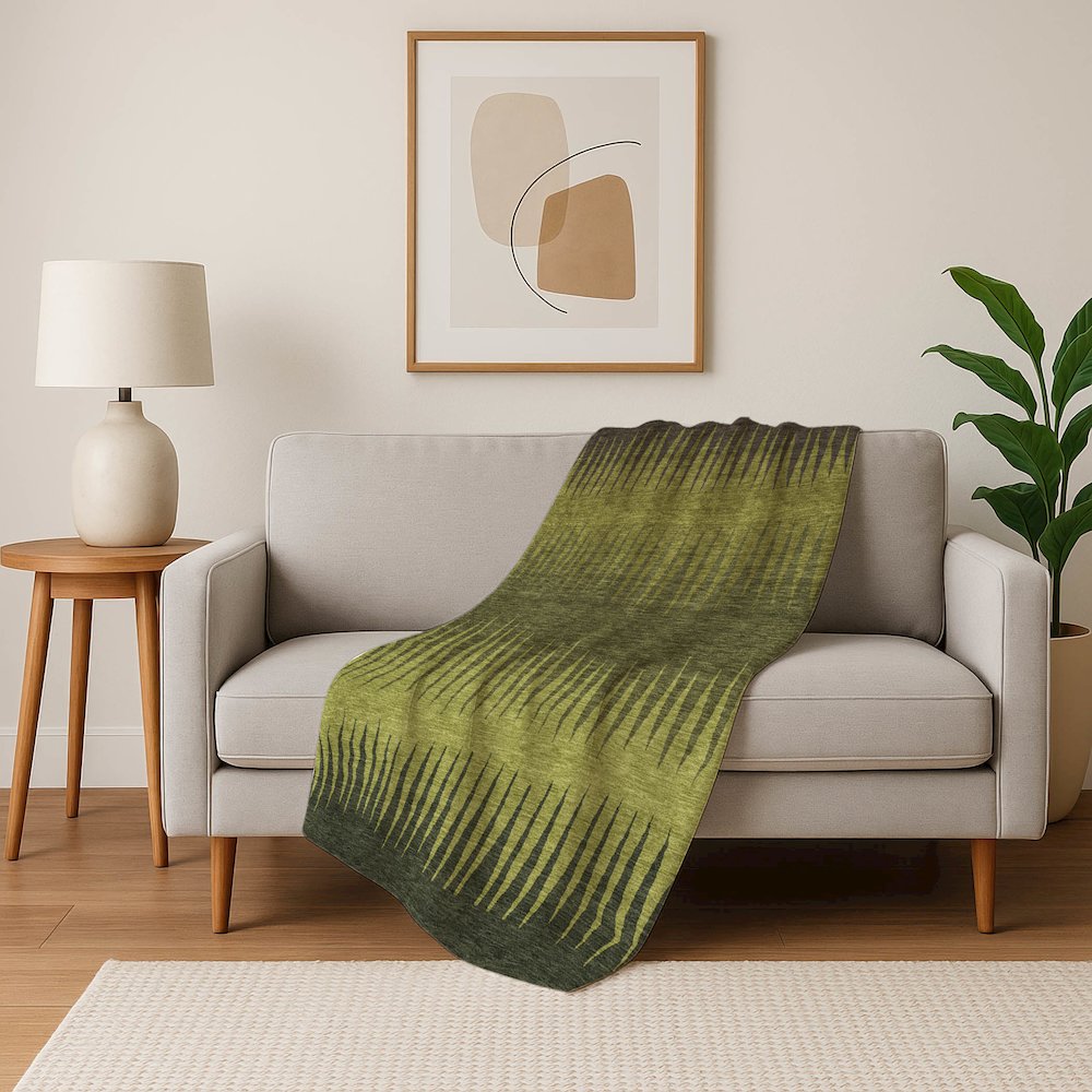 Premium Machine Washable ASB886 Olive 50" x 70" Sherpa Throw Blanket. Picture 5