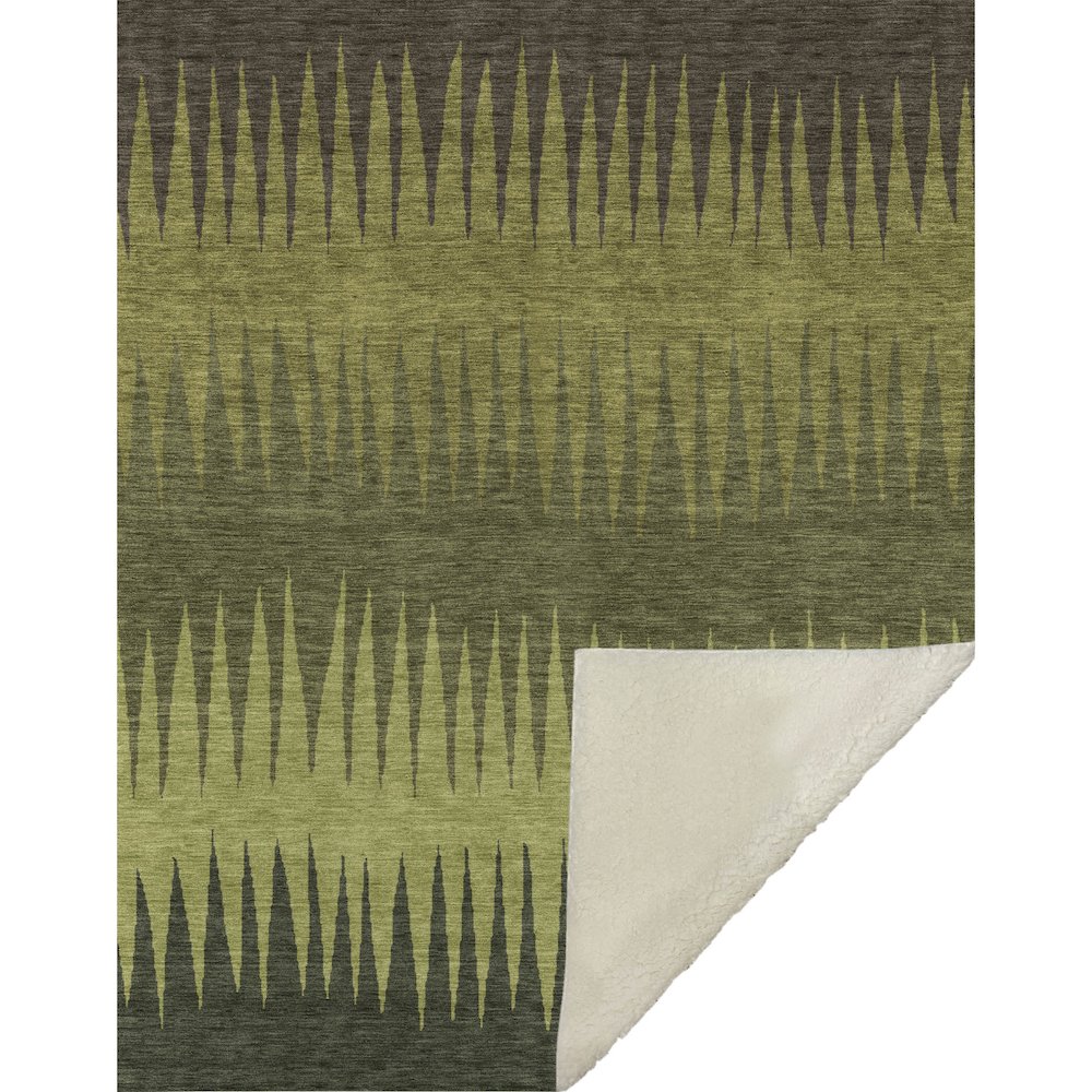 Premium Machine Washable ASB886 Olive 50" x 70" Sherpa Throw Blanket. Picture 1