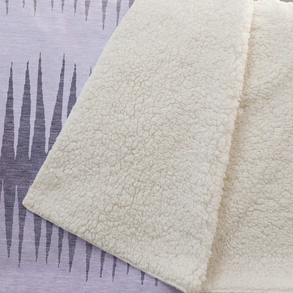Premium Machine Washable ASB886 Purple 50" x 70" Sherpa Throw Blanket. Picture 2