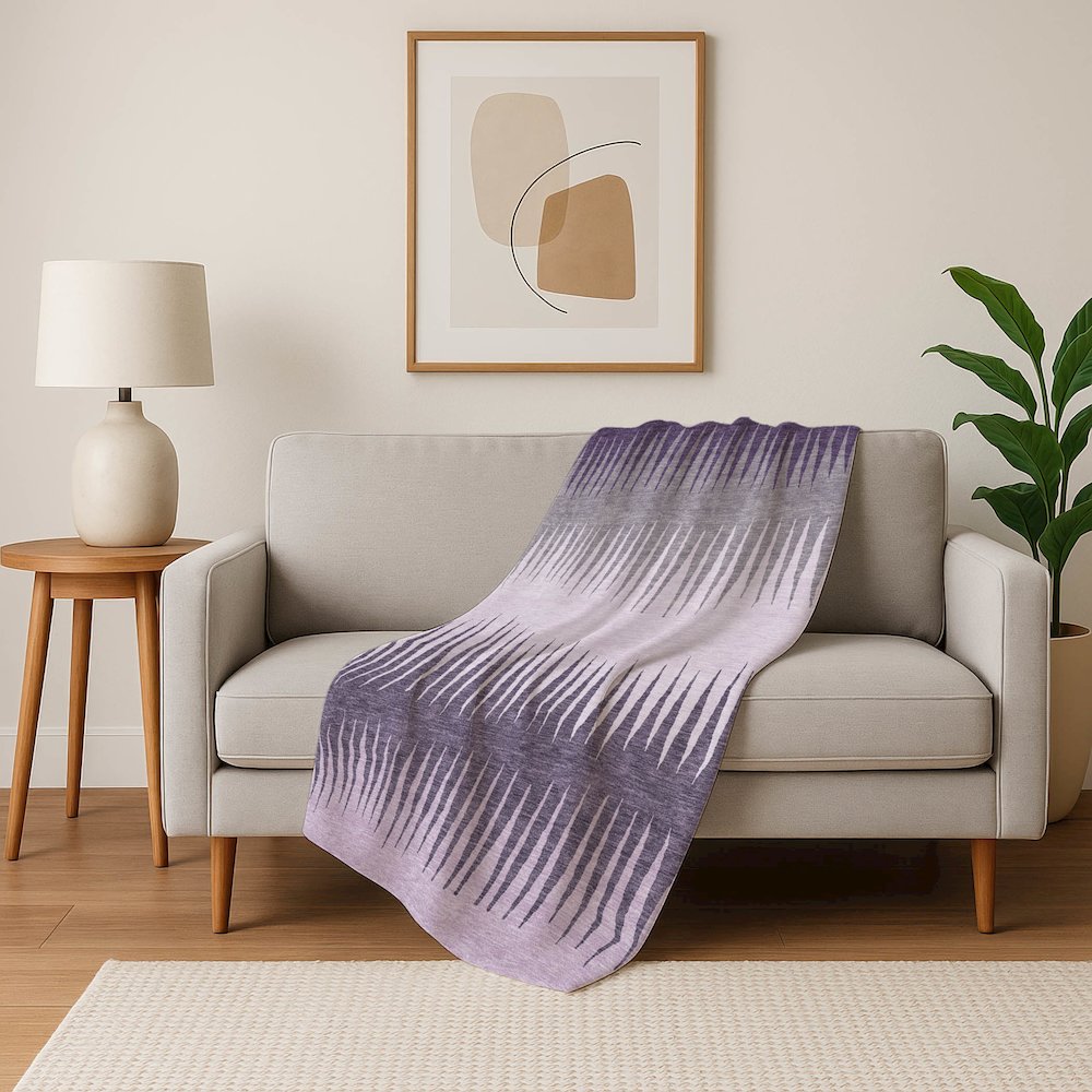 Premium Machine Washable ASB886 Purple 50" x 70" Sherpa Throw Blanket. Picture 5