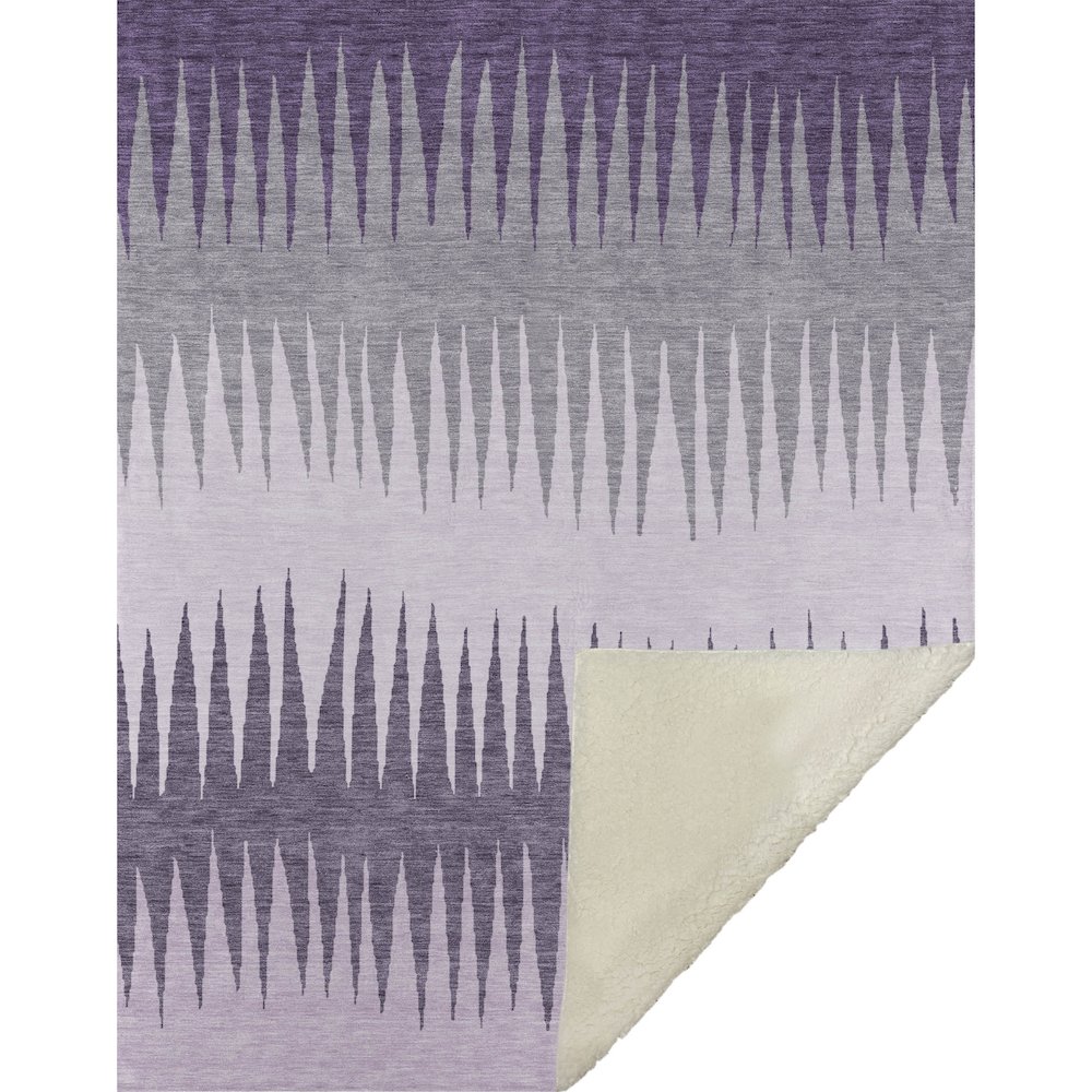 Premium Machine Washable ASB886 Purple 50" x 70" Sherpa Throw Blanket. Picture 1