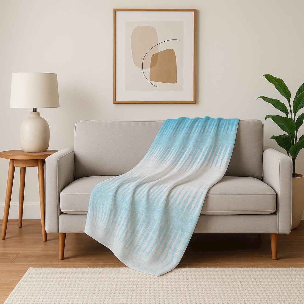 Premium Machine Washable ASB886 Sky 50" x 70" Sherpa Throw Blanket. Picture 5