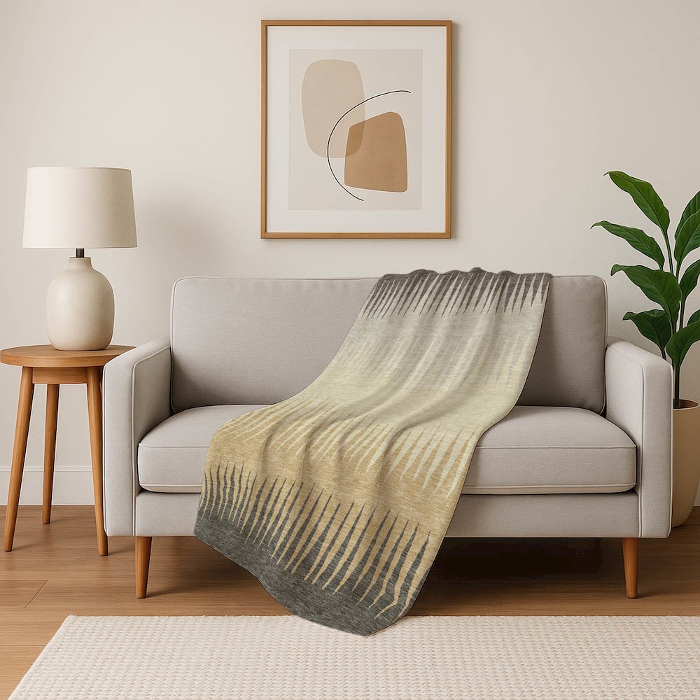 Premium Machine Washable ASB886 Taupe 50" x 70" Sherpa Throw Blanket. Picture 5