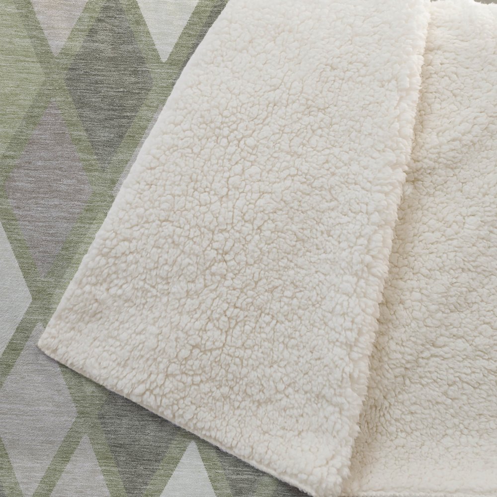 Premium Machine Washable ASB887 Aloe 50" x 70" Sherpa Throw Blanket. Picture 2