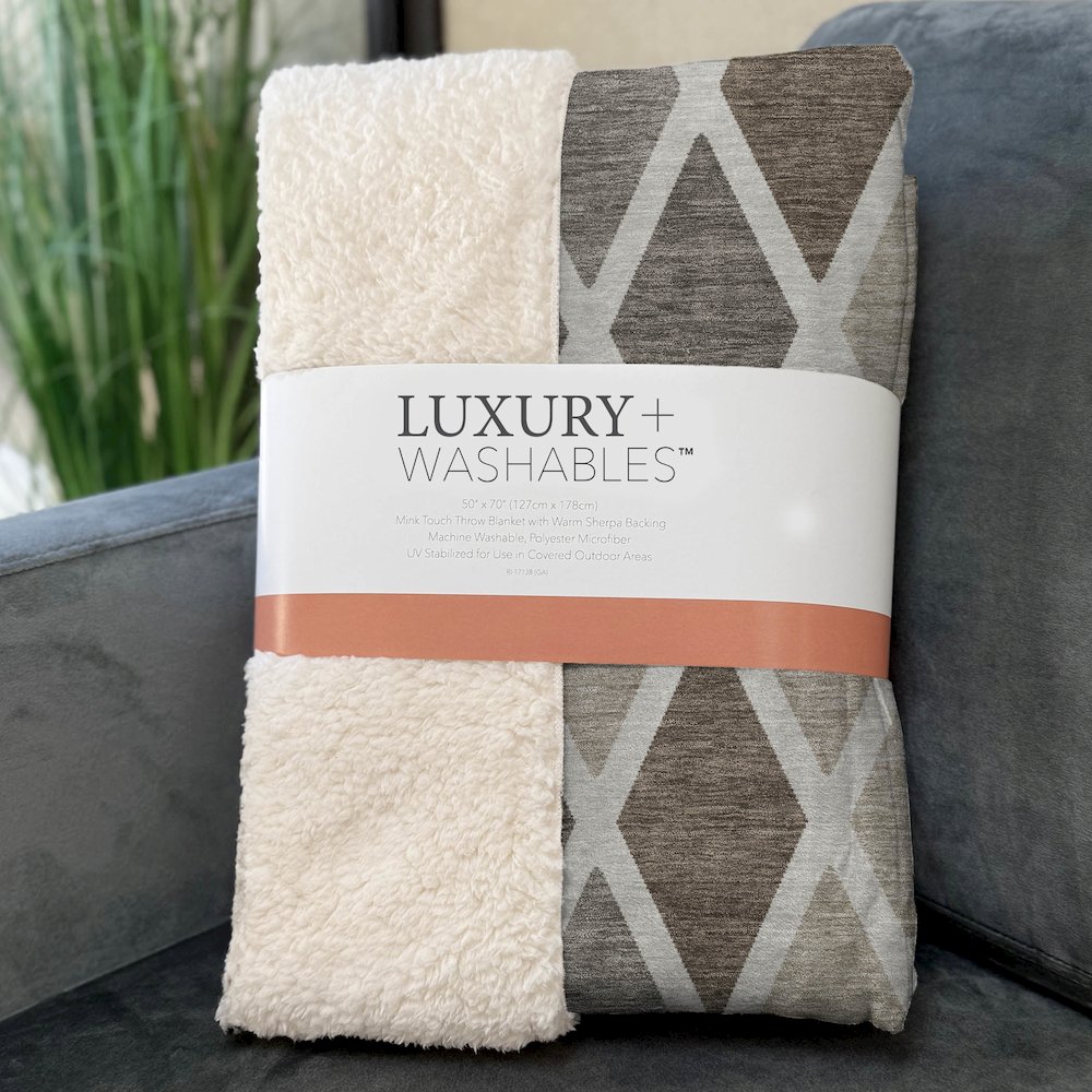 Premium Machine Washable ASB887 Beige 50" x 70" Sherpa Throw Blanket. Picture 3