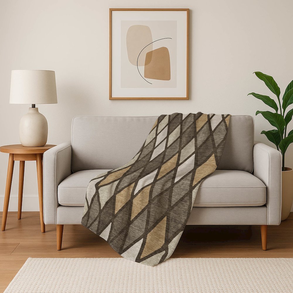 Premium Machine Washable ASB887 Brown 50" x 70" Sherpa Throw Blanket. Picture 5