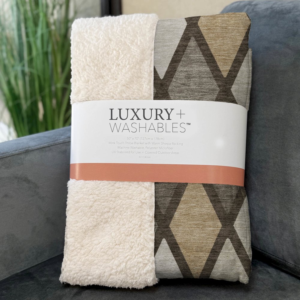 Premium Machine Washable ASB887 Brown 50" x 70" Sherpa Throw Blanket. Picture 3