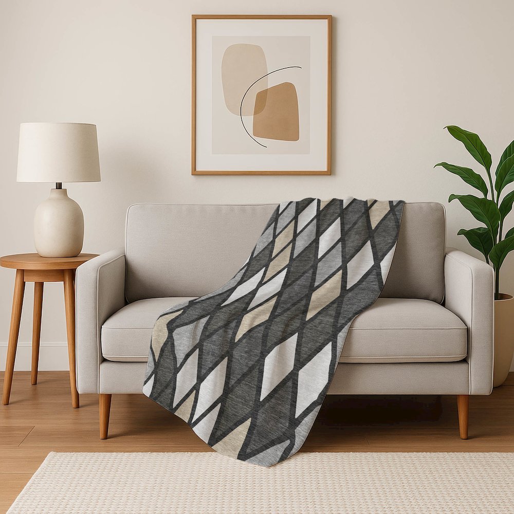 Premium Machine Washable ASB887 Gray 50" x 70" Sherpa Throw Blanket. Picture 5
