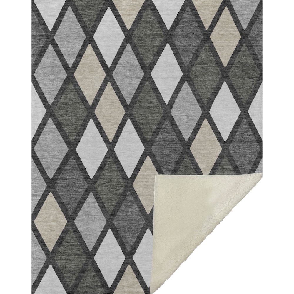 Premium Machine Washable ASB887 Gray 50" x 70" Sherpa Throw Blanket. Picture 1