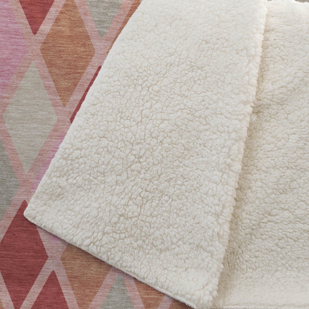 Premium Machine Washable ASB887 Pink 50" x 70" Sherpa Throw Blanket. Picture 2