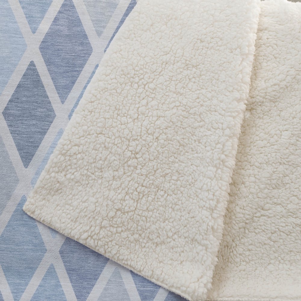 Premium Machine Washable ASB887 Sky 50" x 70" Sherpa Throw Blanket. Picture 2