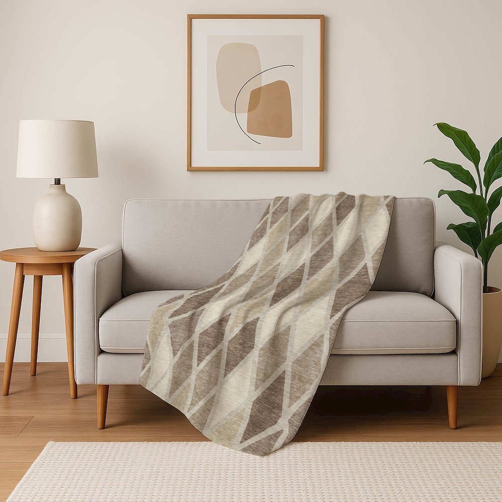 Premium Machine Washable ASB887 Taupe 50" x 70" Sherpa Throw Blanket. Picture 5