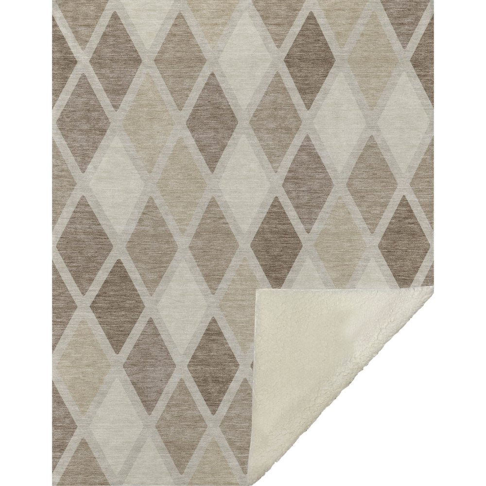 Premium Machine Washable ASB887 Taupe 50" x 70" Sherpa Throw Blanket. Picture 1