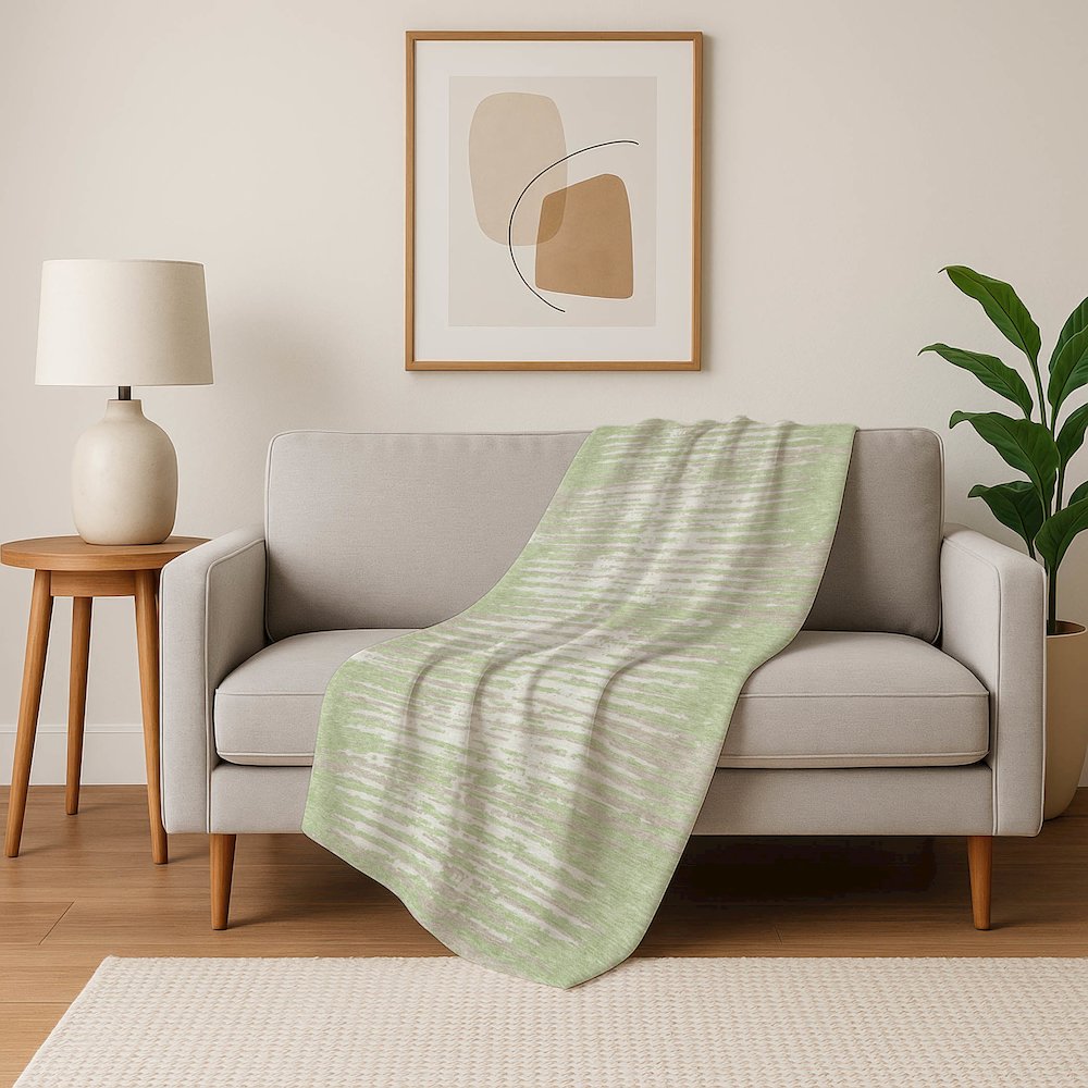 Premium Machine Washable ASB888 Aloe 50" x 70" Sherpa Throw Blanket. Picture 5