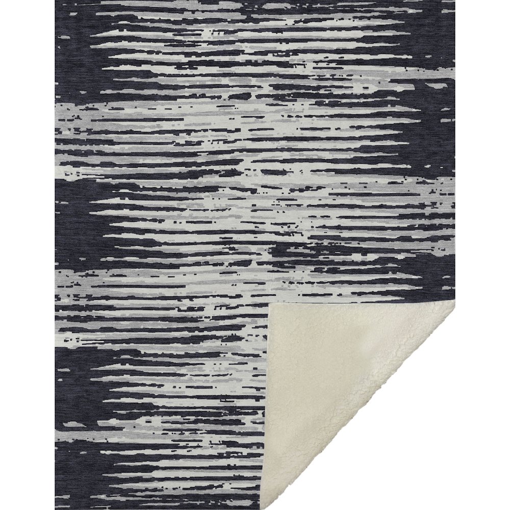 Premium Machine Washable ASB888 Black 50" x 70" Sherpa Throw Blanket. Picture 1