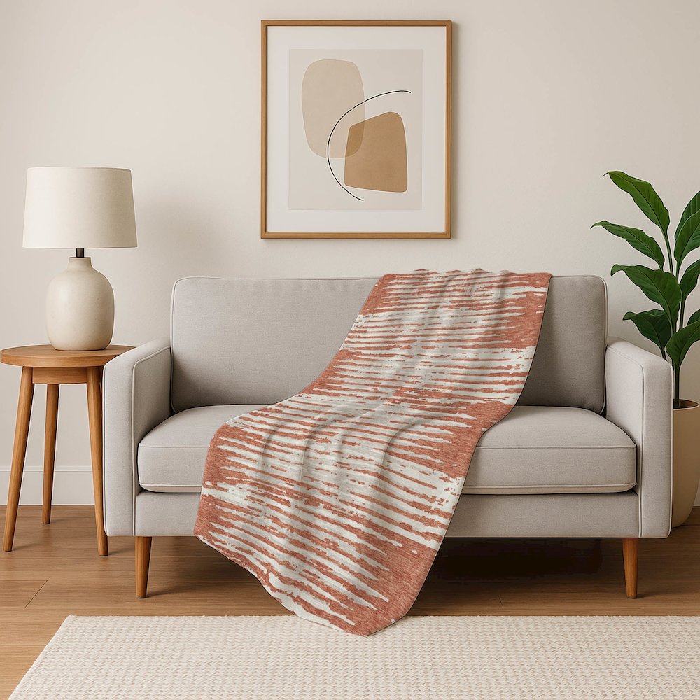 Premium Machine Washable ASB888 Coral 50" x 70" Sherpa Throw Blanket. Picture 5