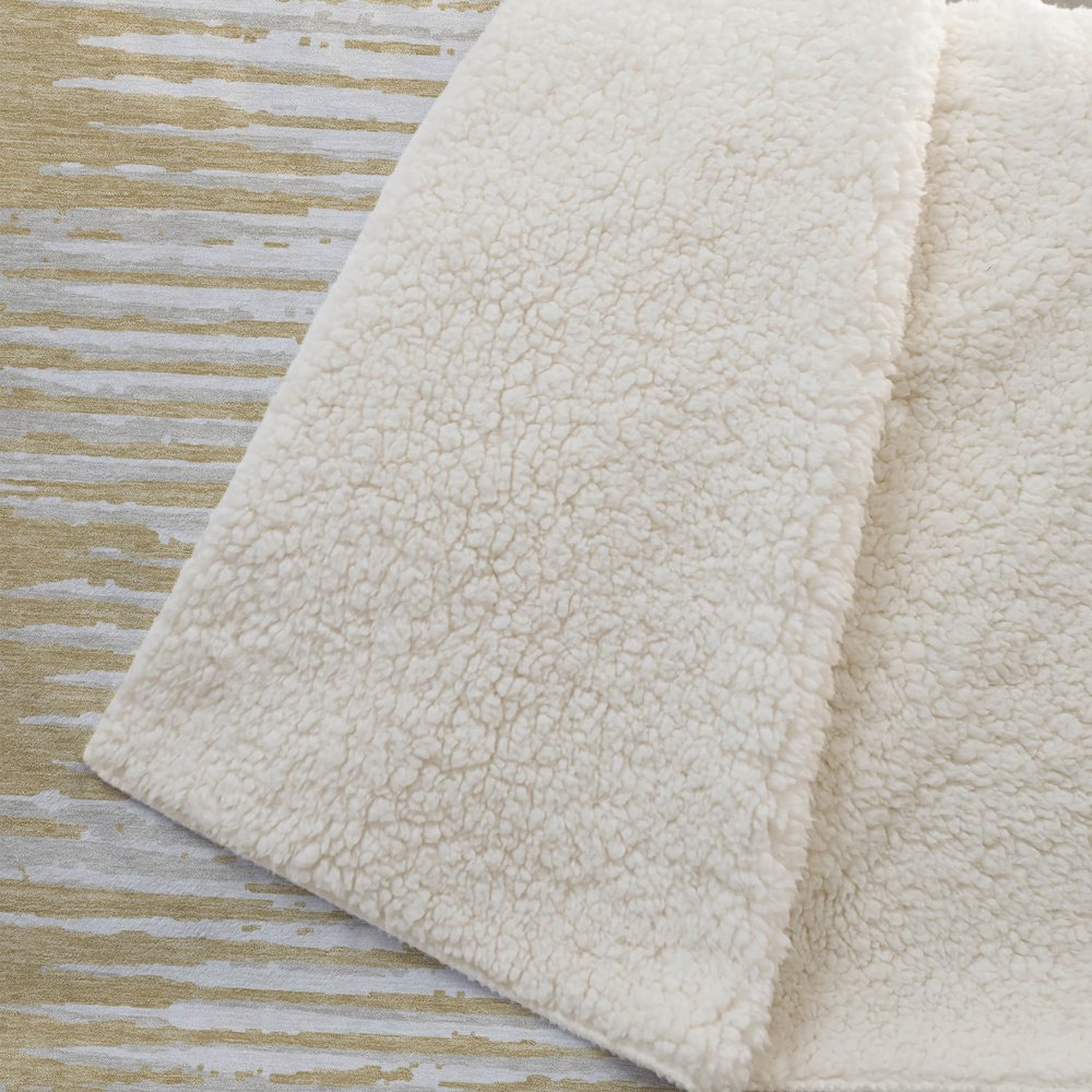 Premium Machine Washable ASB888 Gold 50" x 70" Sherpa Throw Blanket. Picture 2