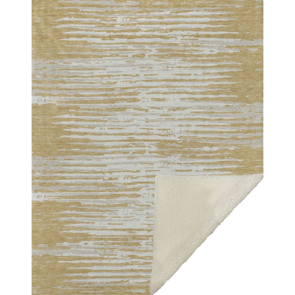 Premium Machine Washable ASB888 Gold 50" x 70" Sherpa Throw Blanket. Picture 1