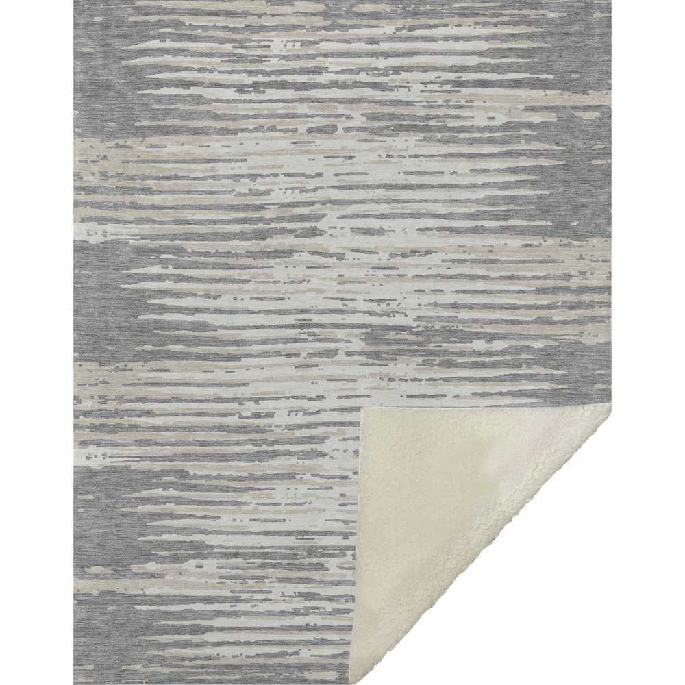 Premium Machine Washable ASB888 Gray 50" x 70" Sherpa Throw Blanket. Picture 1