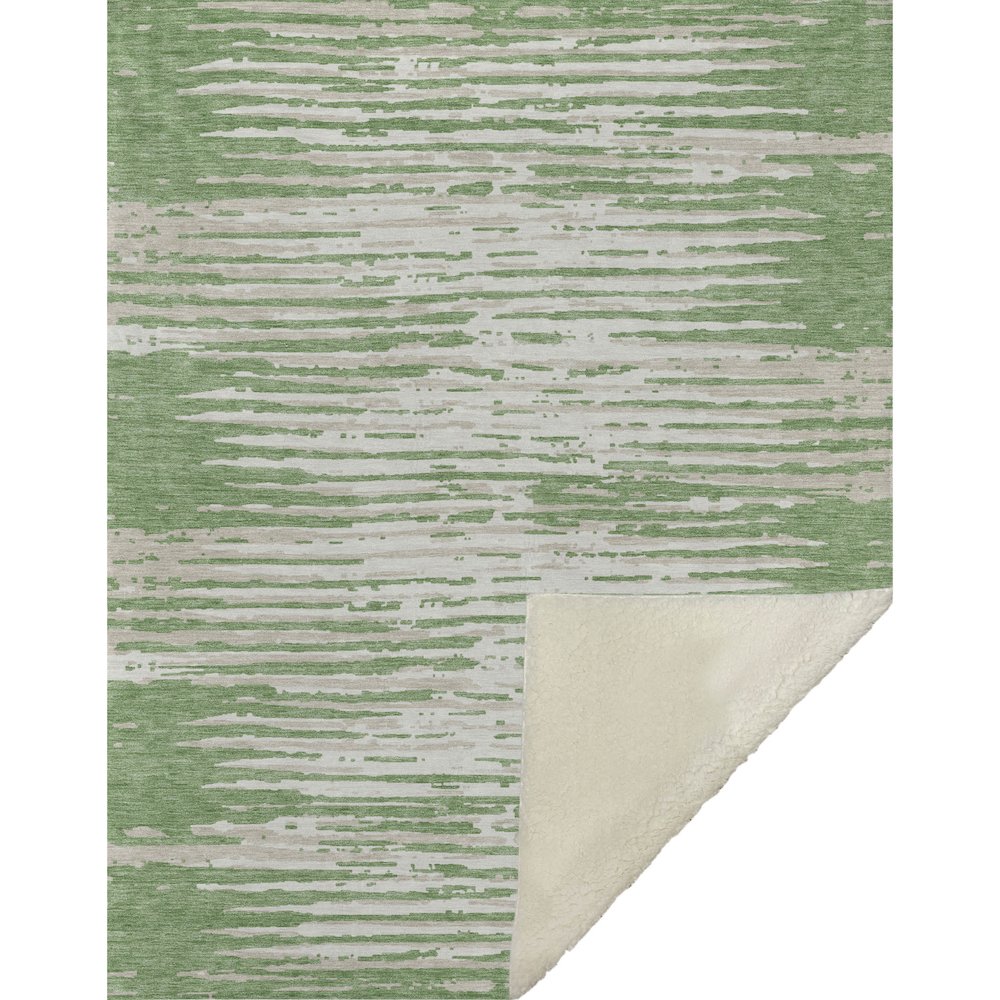 Premium Machine Washable ASB888 Green 50" x 70" Sherpa Throw Blanket. Picture 1