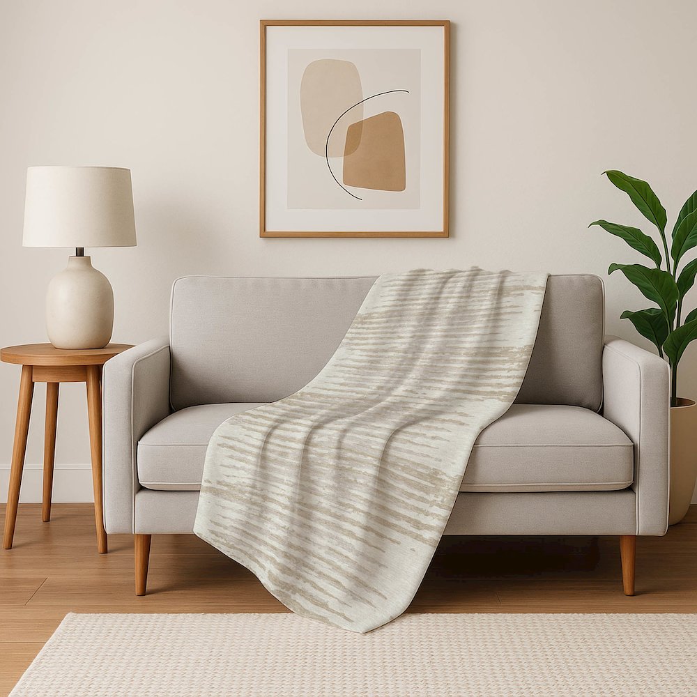 Premium Machine Washable ASB888 Ivory 50" x 70" Sherpa Throw Blanket. Picture 5
