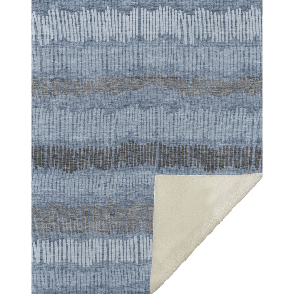 Premium Machine Washable ASB889 Blue 50" x 70" Sherpa Throw Blanket. Picture 1