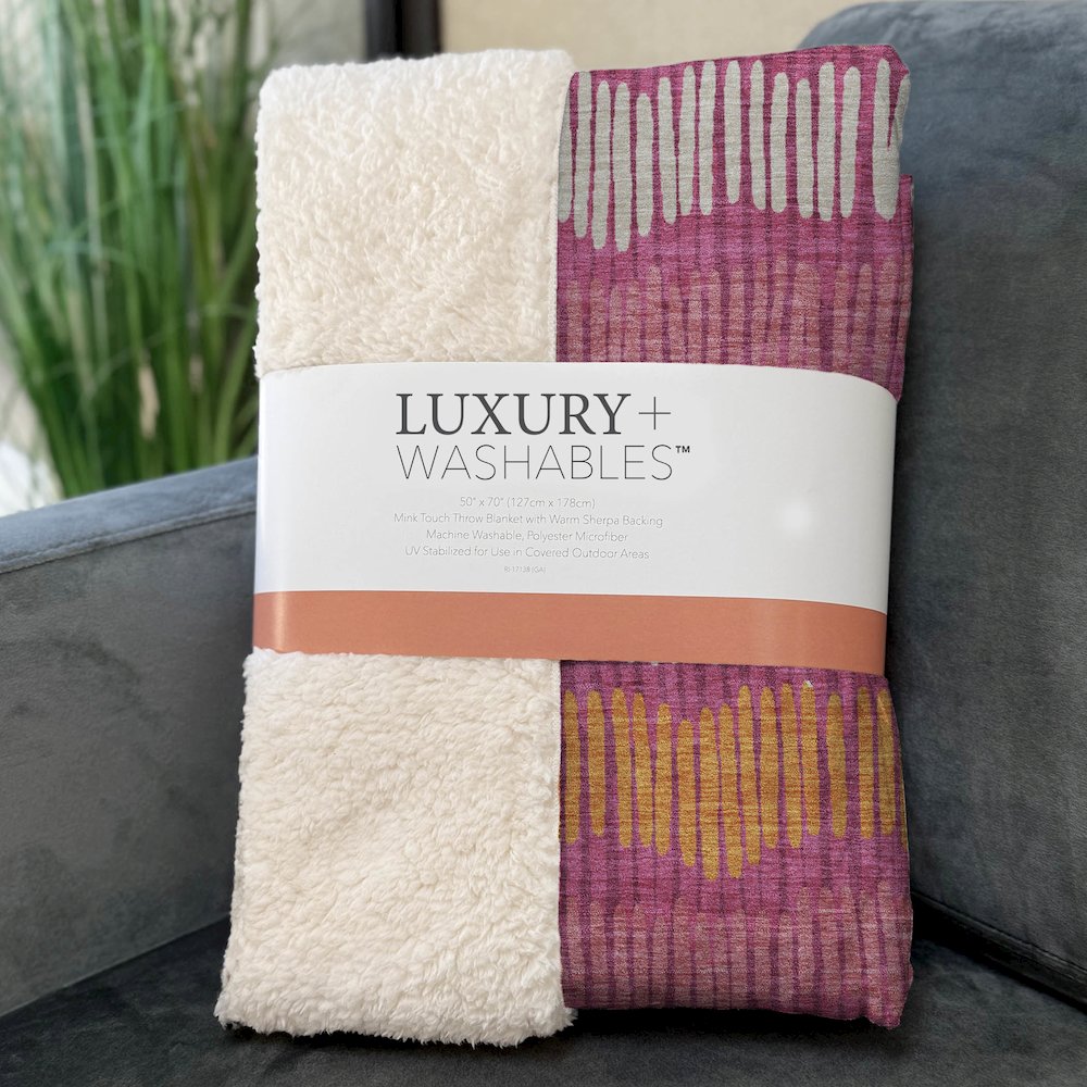 Premium Machine Washable ASB889 Blush 50" x 70" Sherpa Throw Blanket. Picture 3