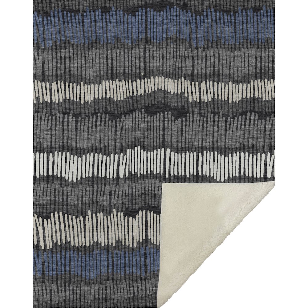 Premium Machine Washable ASB889 Charcoal 50" x 70" Sherpa Throw Blanket. Picture 1