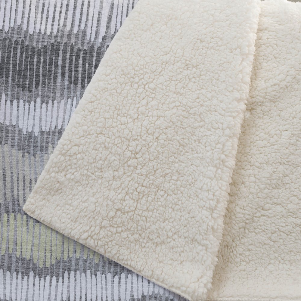 Premium Machine Washable ASB889 Gray 50" x 70" Sherpa Throw Blanket. Picture 2