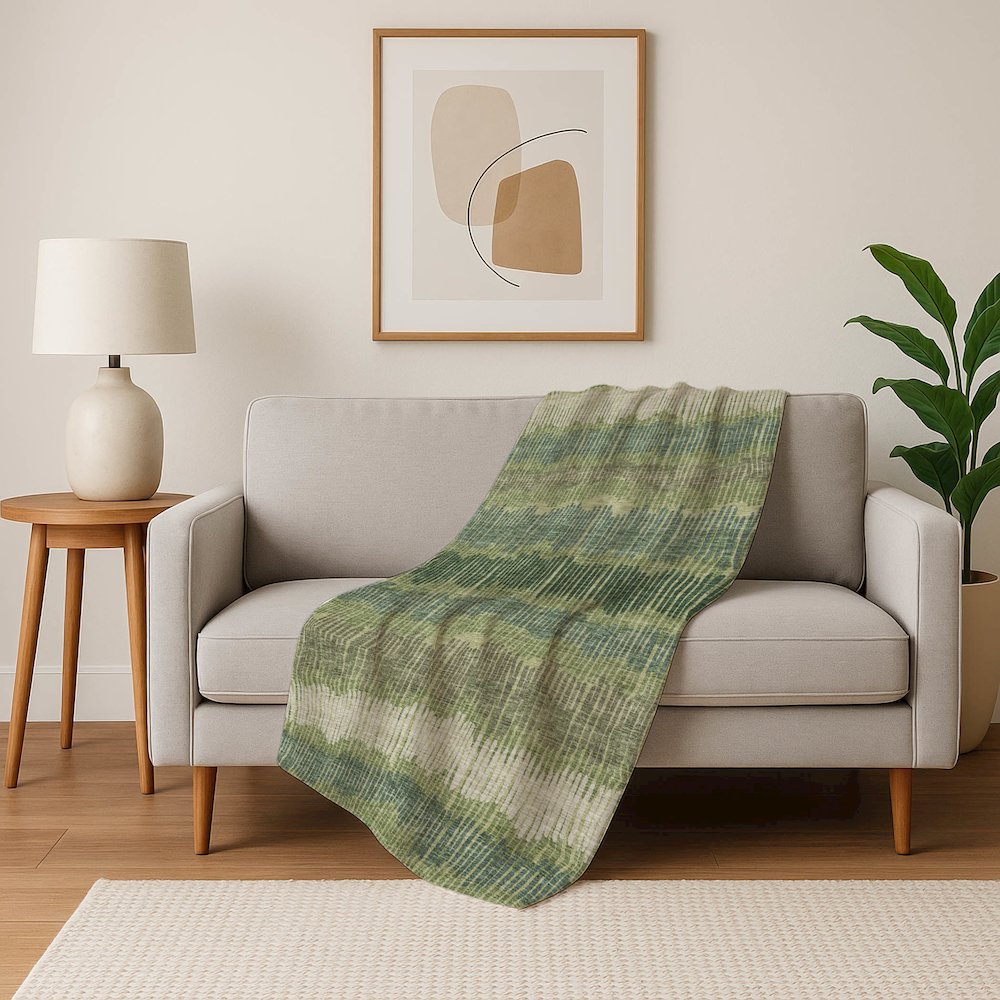 Premium Machine Washable ASB889 Green 50" x 70" Sherpa Throw Blanket. Picture 5