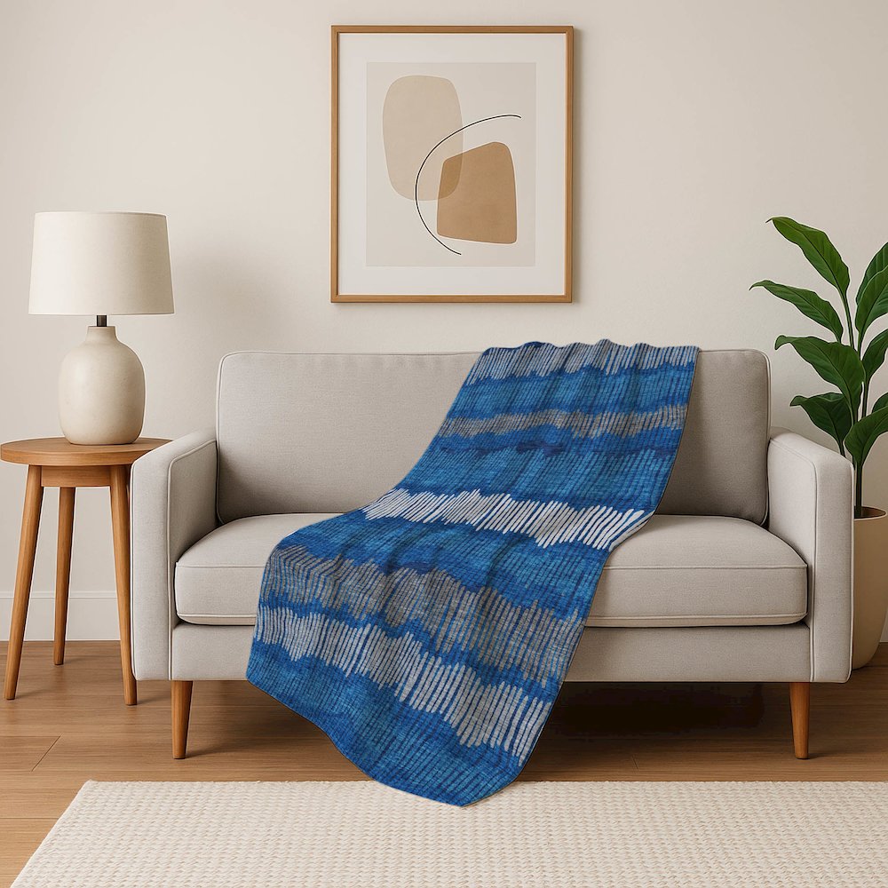 Premium Machine Washable ASB889 Navy 50" x 70" Sherpa Throw Blanket. Picture 5