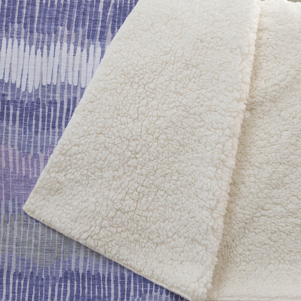 Premium Machine Washable ASB889 Purple 50" x 70" Sherpa Throw Blanket. Picture 2