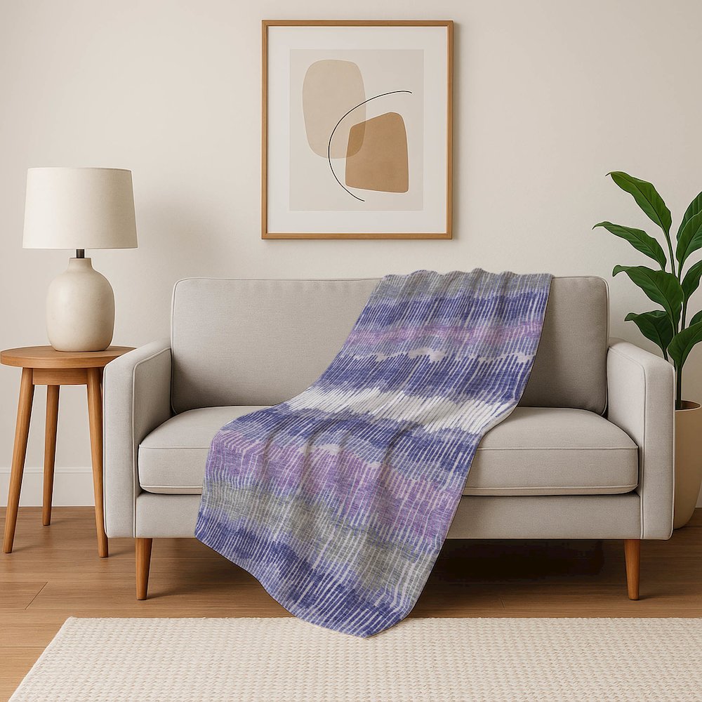 Premium Machine Washable ASB889 Purple 50" x 70" Sherpa Throw Blanket. Picture 5