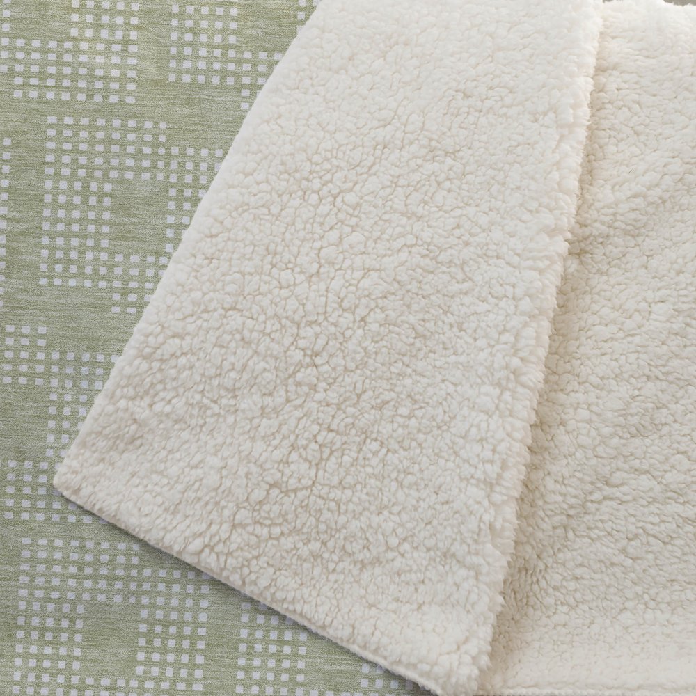 Premium Machine Washable ASB890 Aloe 50" x 70" Sherpa Throw Blanket. Picture 2