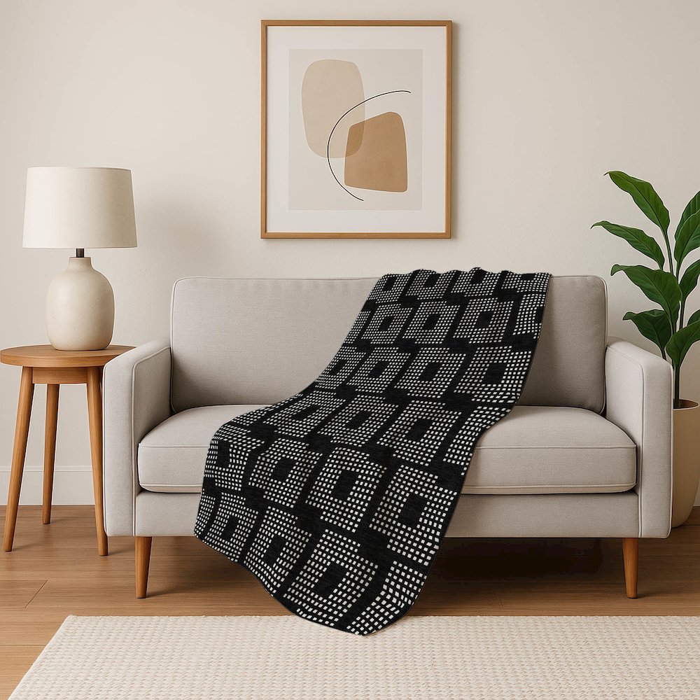 Premium Machine Washable ASB890 Black 50" x 70" Sherpa Throw Blanket. Picture 5